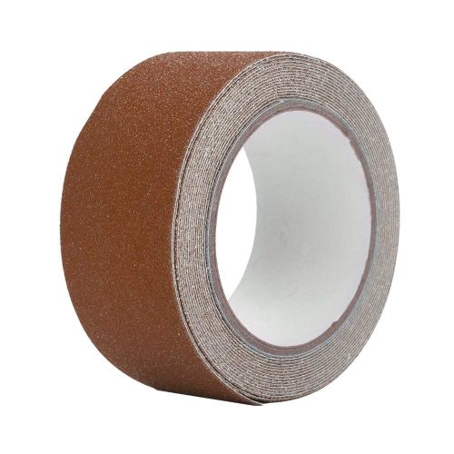 CHECARZHN--NO1-Ruban Antidérapant, Ruban De Sécurité Adhésif Anti-Dérapant Coloré De 1,97 * 16,4 Pouces Pour La Sécurité De Plancher D'Escalier, Antidérapante(Marron)