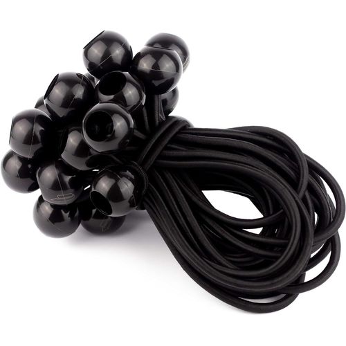 CHECARZHN--NO1-25 Tendeurs Elastique Avec Boule Pour Remorque, Bache, Camping, Pavillon, Rideaux, Tente Etc. | Petit Sandow Corde Élastique En Noir
