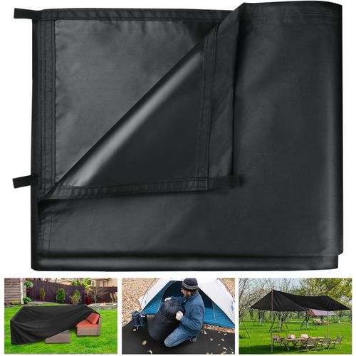 CHECARZHN--NO1-Bâche Imperméable Pour L'Extérieur - 3 X 3 M - Tissu Oxford 420D Avec Boucles Renforcées - Résistante À La Déchirure - Protection Uv Pour Camping, Abri De Jardin, Meubles, Remorque