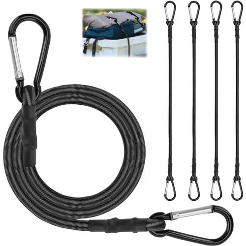 CHECARZHN--NO1-4 Pièces Tendeurs Velo Porte Bagage, 120 Cm Avec Crochets Corde De Fixation Pour Camping, Sangles Extérieur Tendeur Elastique En Caoutchouc Pour Fixation Bagages, Camping, Vélo, Bâche Et Voi