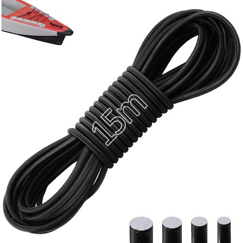 CHECARZHN--NO1-Tendeur Élastique 15 M Sandow 4 Mm Corde Élastique Pour Bâche Noir Rond Élastique Bâche Remorque Pour Camping Tente Sac À Dos Cordon Projets De Bricolage