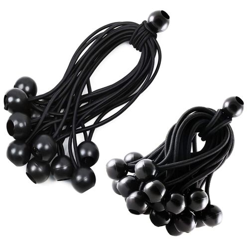 CHECARZHN--NO1-Tendeur Elastique Tendeur Boule Tendeur Bache Tendeur Élastique Pour Pavillon, Bâche, Camping, Tente, Rideaux Harnais DExtension(20 Pièces Noir-150Mm And 200Mm)