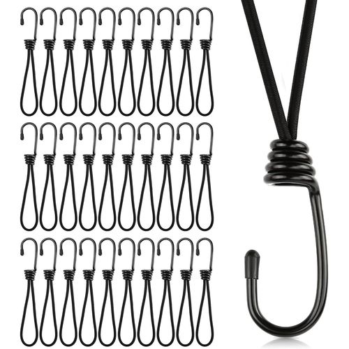 CHECARZHN--NO1-Lot De 30 Tendeurs En Caoutchouc Avec Crochets, 18 Cm, Pour Bâches, Filets, Bannières, Cordes De Tension, Boucles D'Expansion, Crochets De Serrage