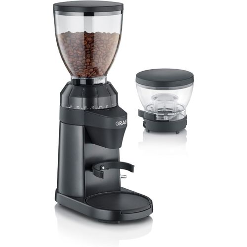 CHECARZHN--NO1-Graef Cm8002 Elitegrindx Moulin À Café Électrique 128W, 350G & 75G, Broyeur Conique Inox, 40 Niveaux, Led, Porte-Filtre, Mouture Propre, Noir-Mat