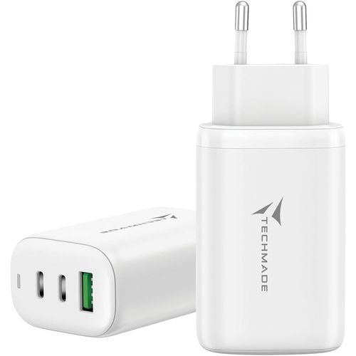 Checarzhn--No1-Chargeur Rapide - Alimentation Gan|2 Ports Usb-C Et 1 Port Usb-A| Pr 3 Ports (2 Usb-C Et 1 Port Usb-A),Compatible Avec Iphone, Samsung, Huawei, Xiaomi, Android, Tablette