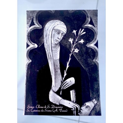 Carte Postale Peinture Sainte Catherine De Sienne Par Andrea Vanni. Eglise De Sainte Dominique. Sienne. Toscane. Italie