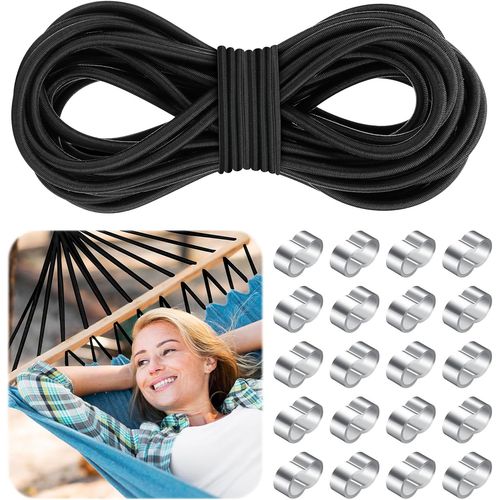 CHECARZHN--NO1-Corde Extensible En Caoutchouc, 8Mm×10M Corde En Caoutchouc Avec 20 Snap, Tendeur Elastique Corde Elastique Pour Bache Pour Vélo Moto Camping Agricole Jardinage Bateau Extérieur