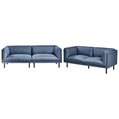 Ensemble De Salon Vorgod Tissu Bleu Foncé 5 Places