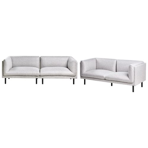 Ensemble De Salon Vorgod Tissu Gris Clair 5 Places