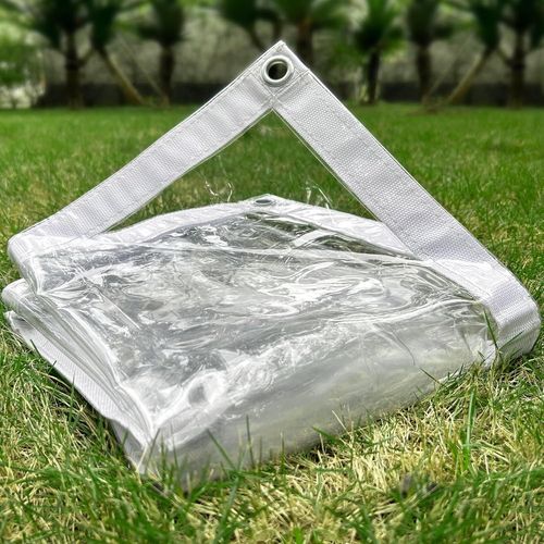 CHECARZHN--NO1-Bâche Imperméable 1,22 X 1,22 M, 500 G/¿ Bâche Imperméable Transparente En Pvc, Indéchirable Et Résistante Aux Uv, Bâche Transparente Avec ?illets Pouvant Être Utilisée Dans Le Jardin