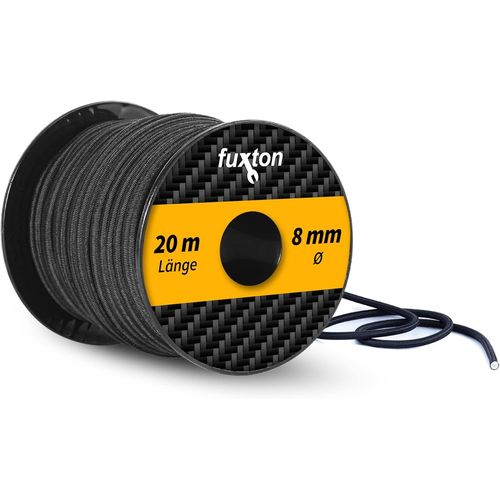 CHECARZHN--NO1-Corde En Caoutchouc 8 Mm 20 M Noir (Elastique Bache Remorque, Corde D'Extension, Bande Élastique, Sandow, Tendeur Elastique, Cordon Elastique Pour Bache Piscine)