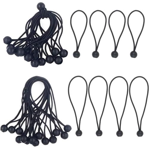 CHECARZHN--NO1-Tendeur Elastique Boule,Tendeur Bâche 30 Pièces Tendeur Avec Boule,Tendeur Boule De Bâche,Sandow Elastique Noir,Tendeur Elastique Pour Bannières,Tendeur Bache Piscine