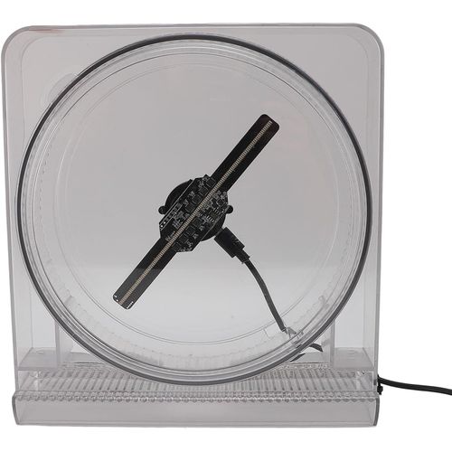 CHECARZHN--NO1-Ventilateur D'Hologramme 3D De 14 Cm Avec Couvercle ¿ Projecteur Holographique Hd Destop 2000 X 14, Affichage Publicitaire Avec 128 Led, Projecteur Vidéo De Contrôle Par