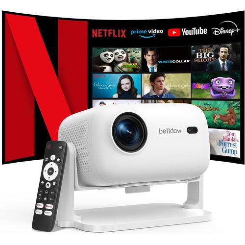 CHECARZHN--NO1-Videoprojecteur 4K [Netflix Certifié], 1080P Projecteur Fermé, Autofocus/Correction Trapézoïdale,Vidéoprojecteur Avec Wifi6 Et Bluetooth 5.2, Projecteur Hdr 10/10+ Pour Home Cinéma, Bl