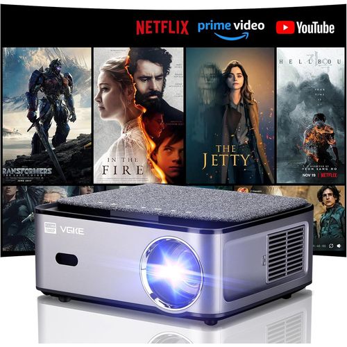 CHECARZHN--NO1-Vidéoprojecteur ,Rétroprojecteur 800 Ansi Lumen, Focus Électrique, 5G Wifi Bluetooth Projecteur Video, 1080P Fhd, Vidéoprojecteur 4K, Correction 4P/4D Zoom Rétro, Pour Smartphone/Tv Bo
