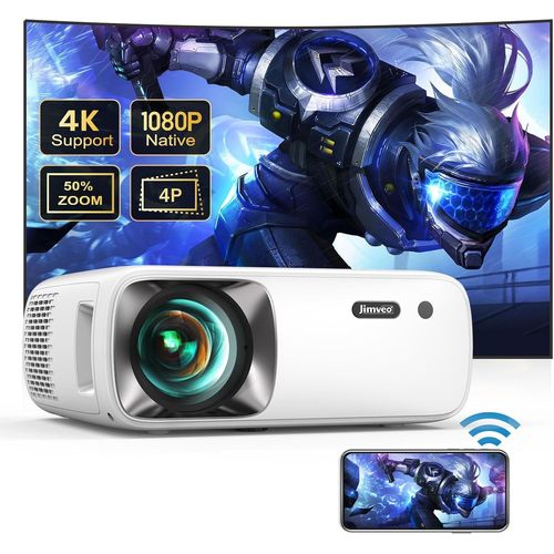 CHECARZHN--NO1-Videoprojecteur, 25000Lm 4K Supporte Retroprojecteur, Native 1080P Full Hd Wifi6 Bluetooth Projecteur Portable, Video Projecteur 4P/4D Zoom, Home Cinéma Pour Ios/Android/Windows