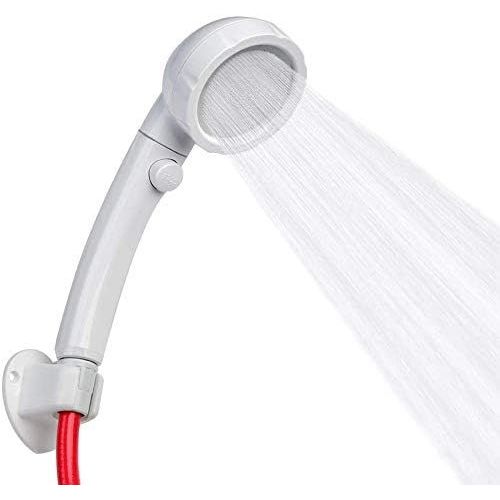 KGABERY-Jk208 Pommeau De Douche Haute Pression Avec 3 Pulvérisateurs,Interrupteur Marche/Arrêt,Tuyau D'Arrosage Rouge De 1,5 M,Raccord Universel