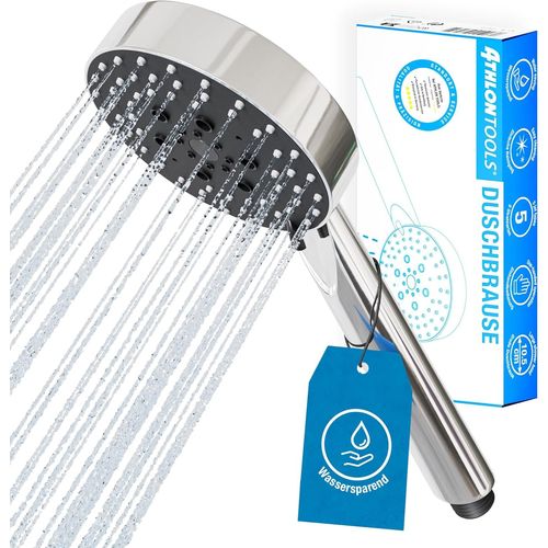KGABERY-Pommeau De Douche À Économie D'Eau-5 Types De Jet-Diamètre : 105 Mm-Pommeau De Douche Rond (Couleur Chromée,Pommeau De Douche 105 Mm)