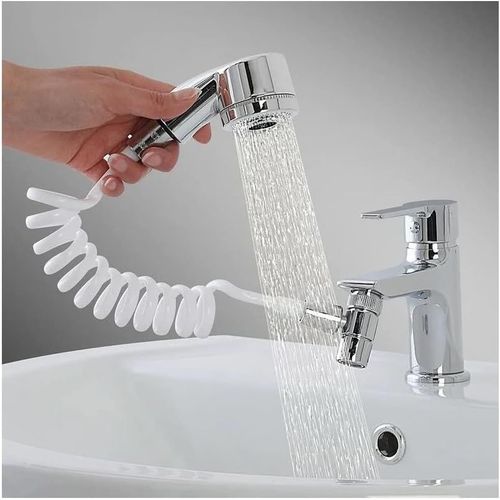 KGABERY-Douchette Universelle Facile Pour Lavabo,Douche Pour Douche,Siphon De Cuisine,Facile À Installer,Fixation Avec Bioadhésif,Pratique Et Compacte