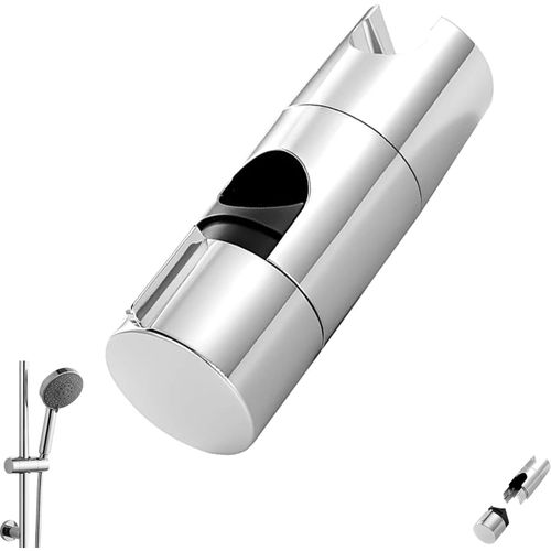 KGABERY-Support De Douchette,Support De Douchette Coulissante Orientable 90°,Support De Douche À Main,Support Pommeau De Douche Sans Perçage Argent,Convient Aux Barres De Douche De 18-25 Mm