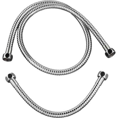 KGABERY-60719566 Lot De 2 Flexibles En Inox Chromé 1M Et 30 Cm Pour Colonne De Douche
