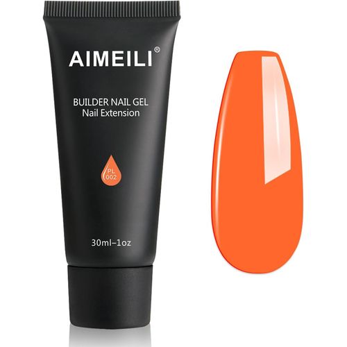 Extention Gel Pour Ongles Néon, Jelly Orange Builder Construction 30ml - Faux Ongles Quick Building Uv Led Vernis Semi Permanent Nail Art 002 