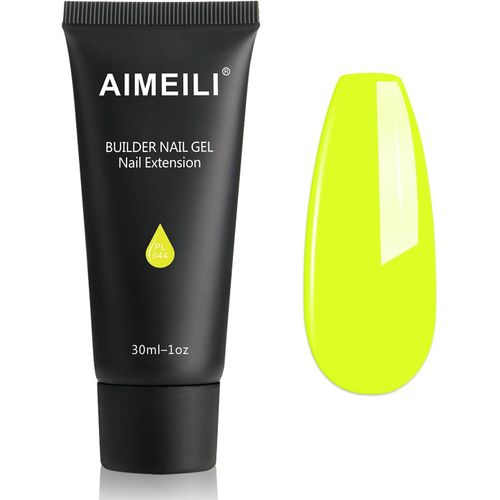 Extention Gel Pour Ongles, Néon Jaune Builder Construction 30ml - Faux Ongles Quick Building Uv Led Vernis Semi Permanent Nail Art 044 