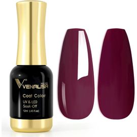 Vernis À Ongles Gel Soak Off - Rouge Amarante - Lampe Uv Led - Vernis À Ongles Naturel - 12,2 Ml 