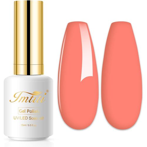 Coral Vernis Gels Semi-Permanents,15ml Vernis À Ongles Gel Rouge Corail Led Uv Vernis À Ongles Gel Diy Nail Art Kit De Démarrage Pour Manucure En Salon Pour Femmes Filles