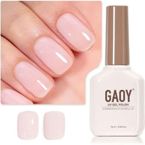 Vernis À Ongles Gel Rose Clair Transparent - 16 Ml - Blanc Laiteux - Pêche - Couleur Translucide 1352 - Vernis Gel À Séchage Sous Lampe Uv Pour Nail Art, Manucure Et Pédicure À La Maison 