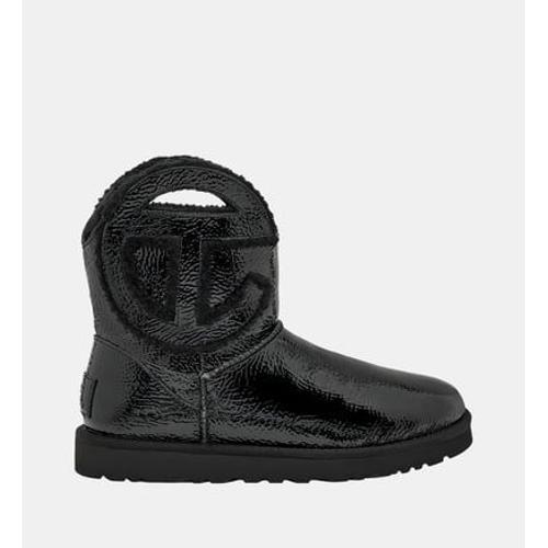 Ugg Bottines Mini En Cuir Verni Ugg X Telfar Noir