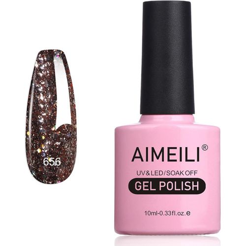 Vernis Gel Semi Permanent Paillettes De Platine, Sparkly Shiny Vernis À Ongles Gel Métallique Uv Led Nail Art Manucure Sans Hema Longue Durée 10ml(656) 