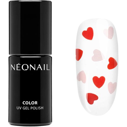 Vernis Semi-Permanent Never-Ending Love 7,2 Ml - Vernis Gel Uv Semi Permanent Transparent Avec Des Coeurs Roses-Rouges - Vernis À Ongles - Gel Polish - Gel Uv Couleur - Nail Art 
