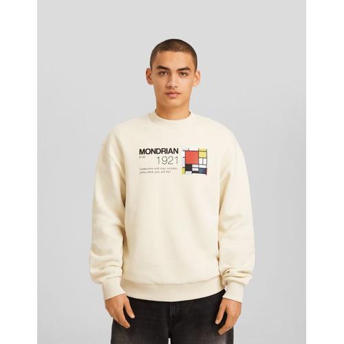  Sweat Piet Mondrian Imprimé Homme Xl Écru