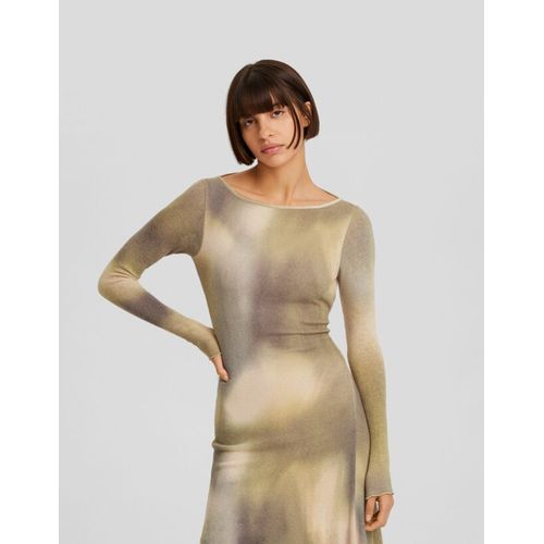  Robe Midi Asymétrique Manches Longues Tie-Dye Femme S Vert