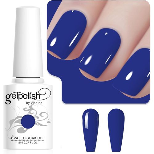 8ml Vernis À Ongles Gel Semi Permanent Couleur Bleu Nuit, Vernis Semi Permanent Soak Off Uv Led Gel Polish Nail Art Manucure Salon Diy L247 