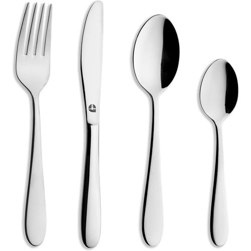 Checarzhn--No1-Couverts De Table 16 Pièces Pour 4 Personnes, Acier Inoxydable 18/0, Manche Ergonomique, Lavable Au Lave-Vaisselle, Set Couverts De Table Pour Maison Et Restaurant (Noir)
