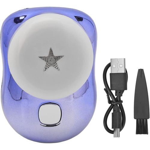 Checarzhn--No1-Mini Rasoir Électrique Portable, M À Niveau Du Ra Électrique Portable, Mini Rasoir Électrique Magic Usb Pour Homme, Pour La Maison, La Voiture, Les Voyages Et Les Cadeaux. (Bleu)