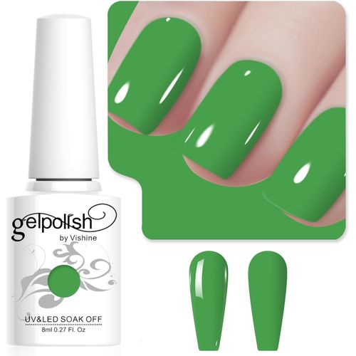 8ml Vernis À Ongles Gel Semi Permanent Couleur Vert Gazon, Vernis Semi Permanent Soak Off Uv Led Gel Polish Nail Art Manucure Salon Diy L233 