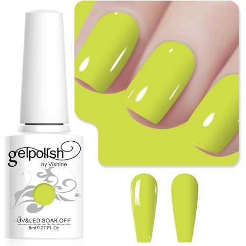 8ml Vernis À Ongles Gel Semi Permanent Couleur Vert Chartreuse, Vernis Semi Permanent Soak Off Uv Led Gel Polish Nail Art Manucure Salon Diy L228 