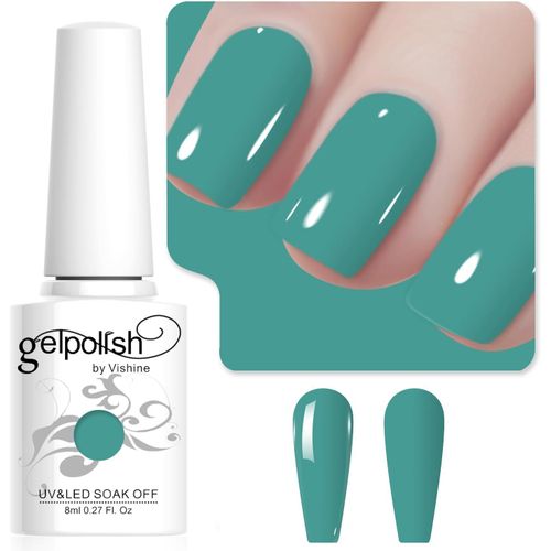 8ml Vernis À Ongles Gel Semi Permanent Couleur Vert D'eau, Vernis Semi Permanent Soak Off Uv Led Gel Polish Nail Art Manucure Salon Diy L238 