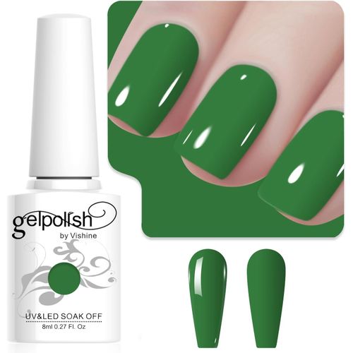 8ml Vernis À Ongles Gel Semi Permanent Couleur Vert Forêt, Vernis Semi Permanent Soak Off Uv Led Gel Polish Nail Art Manucure Salon Diy L234 