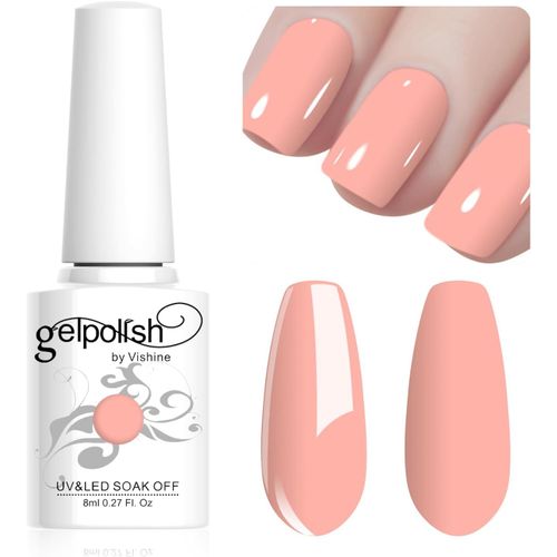 8ml Vernis À Ongles Gel Semi Permanent Couleur Saumon Clair, Vernis Semi Permanent Soak Off Uv Led Gel Polish Nail Art Manucure Salon Diy Lm051 