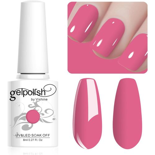 8ml Vernis À Ongles Gel Semi Permanent Couleur Rose Foncé, Vernis Semi Permanent Soak Off Uv Led Gel Polish Nail Art Manucure Salon Diy Lm052 
