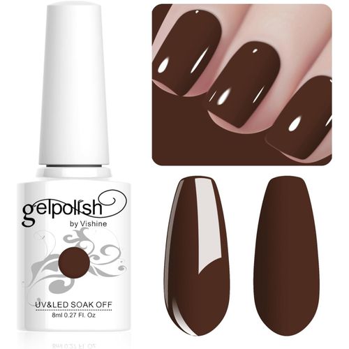 8ml Vernis À Ongles Gel Semi Permanent Dark Chocolate, Vernis Semi Permanent Soak Off Uv Led Gel Polish Nail Art Manucure Salon Diy Lm088 