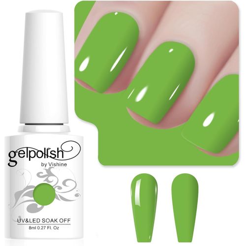 8ml Vernis À Ongles Gel Semi Permanent Couleur Vert Lime, Vernis Semi Permanent Soak Off Uv Led Gel Polish Nail Art Manucure Salon Diy L231 