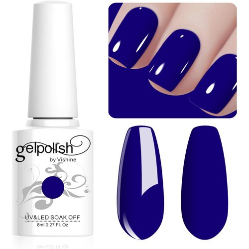 8ml Vernis À Ongles Gel Semi Permanent Couleur Bleu Nuit, Vernis Semi Permanent Soak Off Uv Led Gel Polish Nail Art Manucure Salon Diy Lm072 