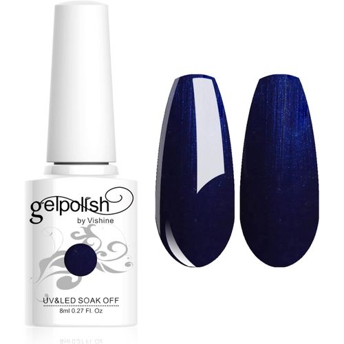 Vernis À Ongles Semi-Permanent Soak-Off Uv Led Nail Art Manucure Base Top Coat 8ml Bleu Foncé #271 