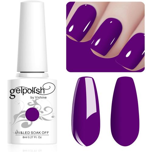8ml Vernis À Ongles Gel Semi Permanent Couleur Pourpre, Vernis Semi Permanent Soak Off Uv Led Gel Polish Nail Art Manucure Salon Diy Lm076 