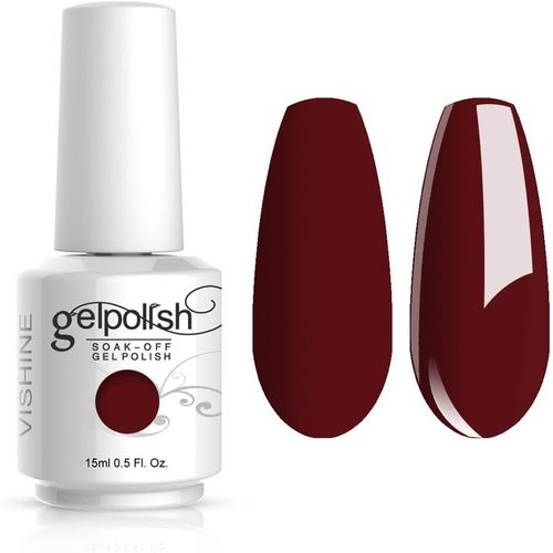 Vernis À Ongles Semi-Permanent Gel Polish Uv Led Soak Off Manucure Rouge Foncé (1369) 